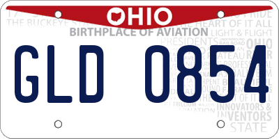 OH license plate GLD0854