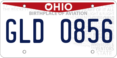 OH license plate GLD0856