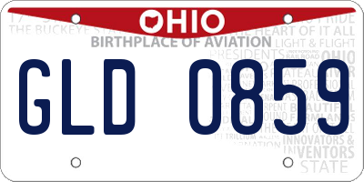 OH license plate GLD0859