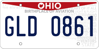 OH license plate GLD0861