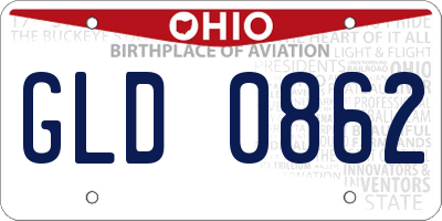 OH license plate GLD0862