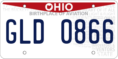 OH license plate GLD0866