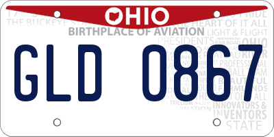OH license plate GLD0867