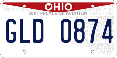 OH license plate GLD0874
