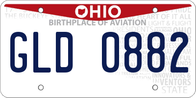 OH license plate GLD0882