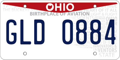 OH license plate GLD0884