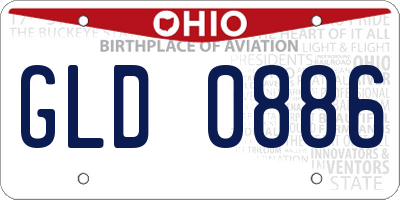 OH license plate GLD0886