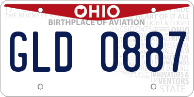 OH license plate GLD0887