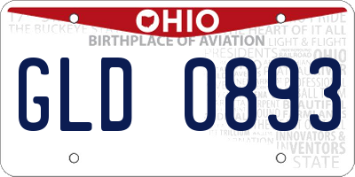 OH license plate GLD0893