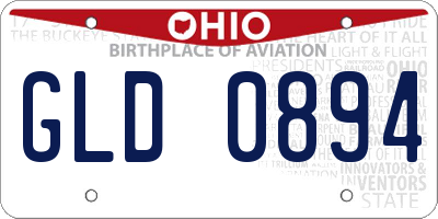OH license plate GLD0894