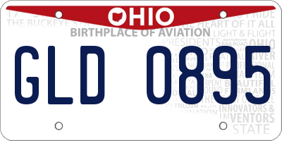 OH license plate GLD0895