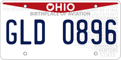 OH license plate GLD0896