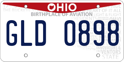 OH license plate GLD0898