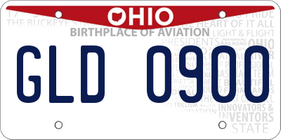 OH license plate GLD0900