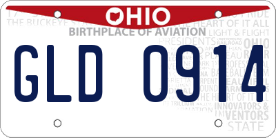 OH license plate GLD0914
