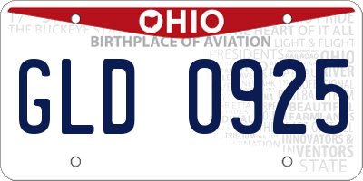 OH license plate GLD0925