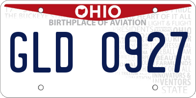 OH license plate GLD0927