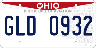 OH license plate GLD0932