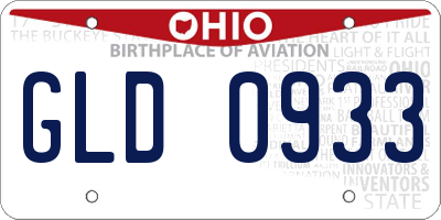 OH license plate GLD0933