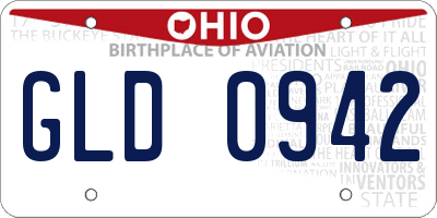 OH license plate GLD0942