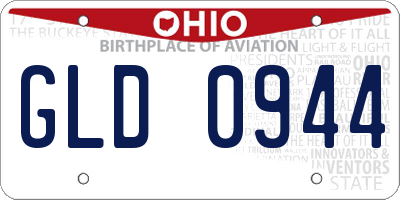 OH license plate GLD0944