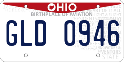 OH license plate GLD0946