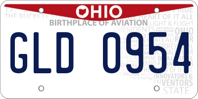 OH license plate GLD0954