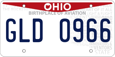 OH license plate GLD0966