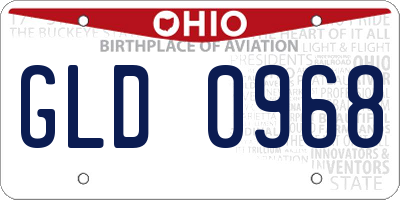 OH license plate GLD0968