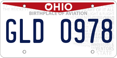 OH license plate GLD0978