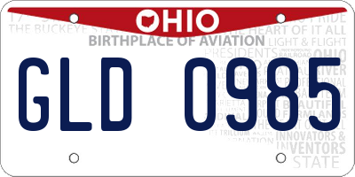 OH license plate GLD0985