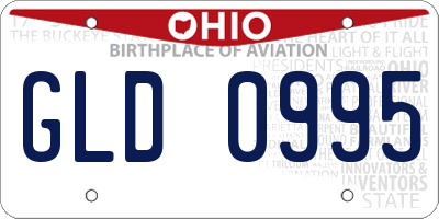 OH license plate GLD0995