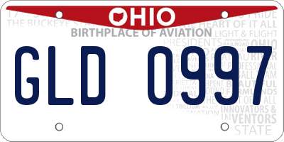 OH license plate GLD0997