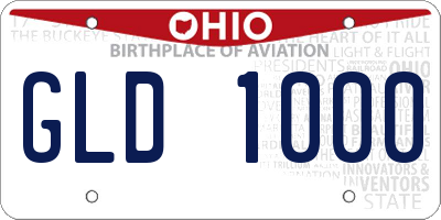 OH license plate GLD1000