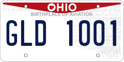 OH license plate GLD1001