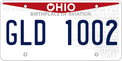 OH license plate GLD1002