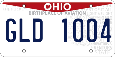 OH license plate GLD1004