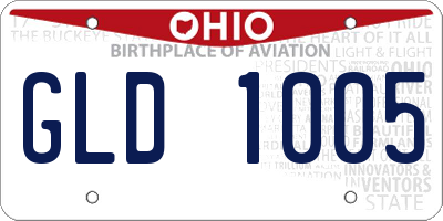 OH license plate GLD1005