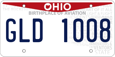 OH license plate GLD1008