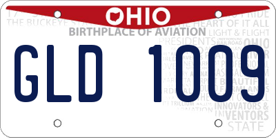 OH license plate GLD1009