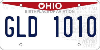 OH license plate GLD1010
