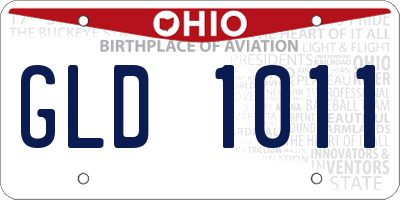 OH license plate GLD1011