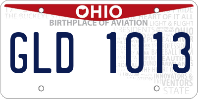 OH license plate GLD1013