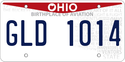 OH license plate GLD1014