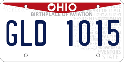 OH license plate GLD1015