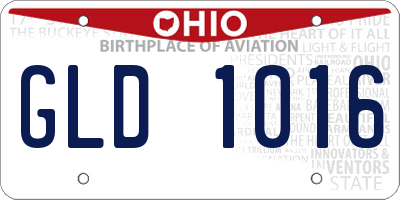 OH license plate GLD1016