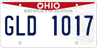 OH license plate GLD1017