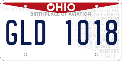 OH license plate GLD1018