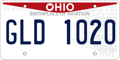 OH license plate GLD1020
