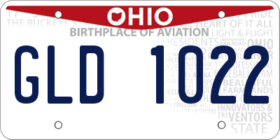 OH license plate GLD1022